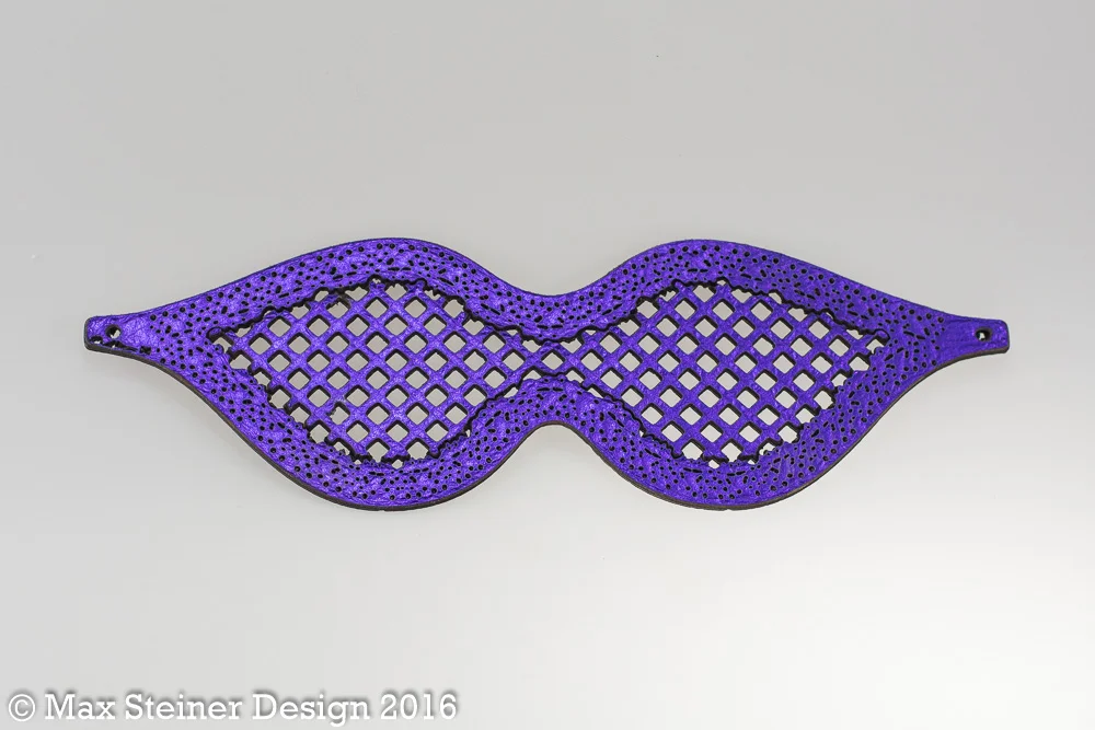 Perforated Lace Unblindfold - Metallic Purple