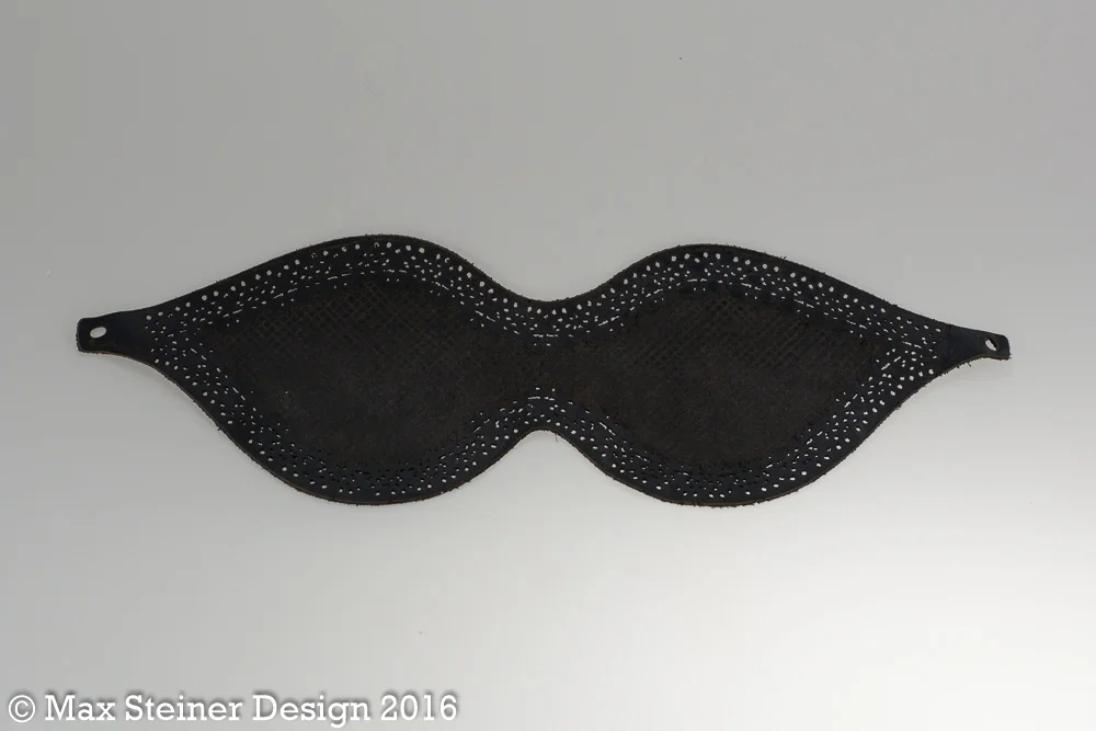Lace Blindfold - Black Leather