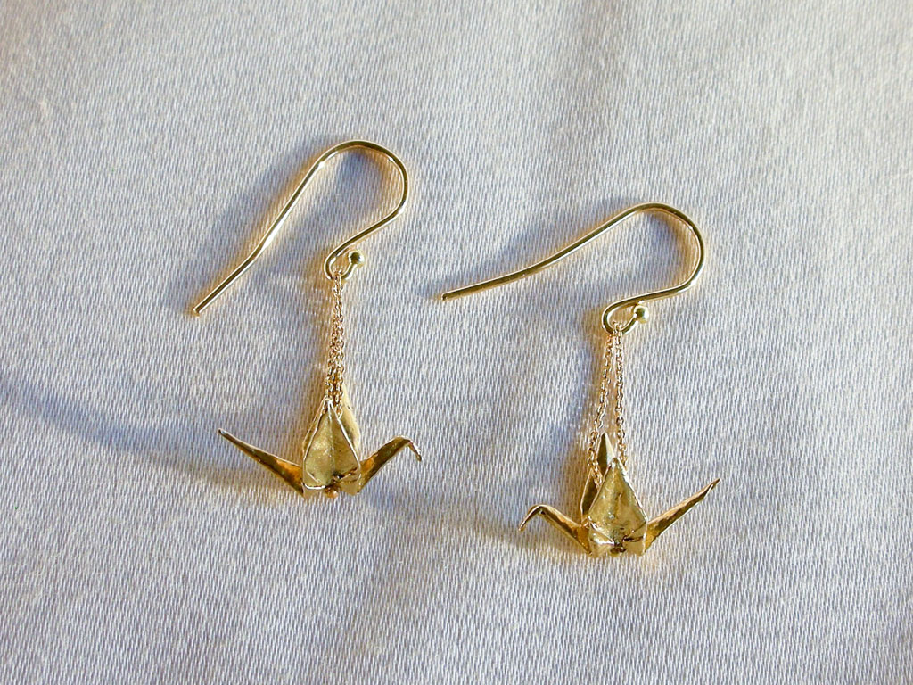 Crane Earrings - 18kt Gold