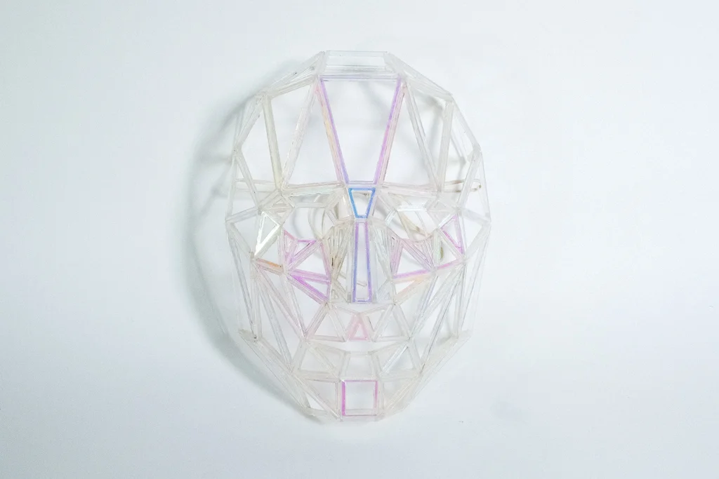 Wireframe Facet Face- Iridescent