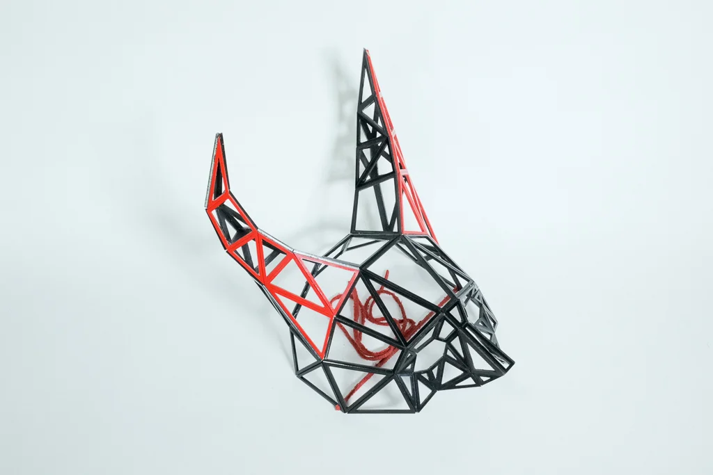 Wireframe Devil Facet Face