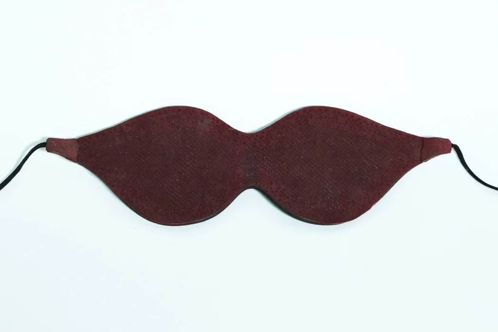 Lace Blindfold - Red Suede