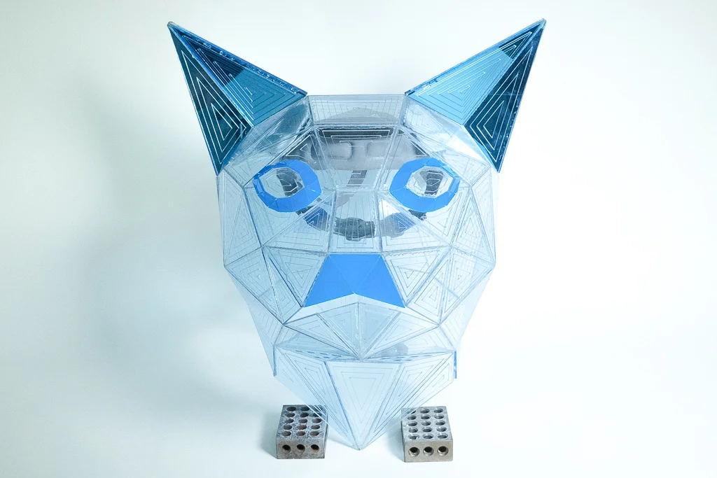 Transparent Blue Concentric Cat Helmet