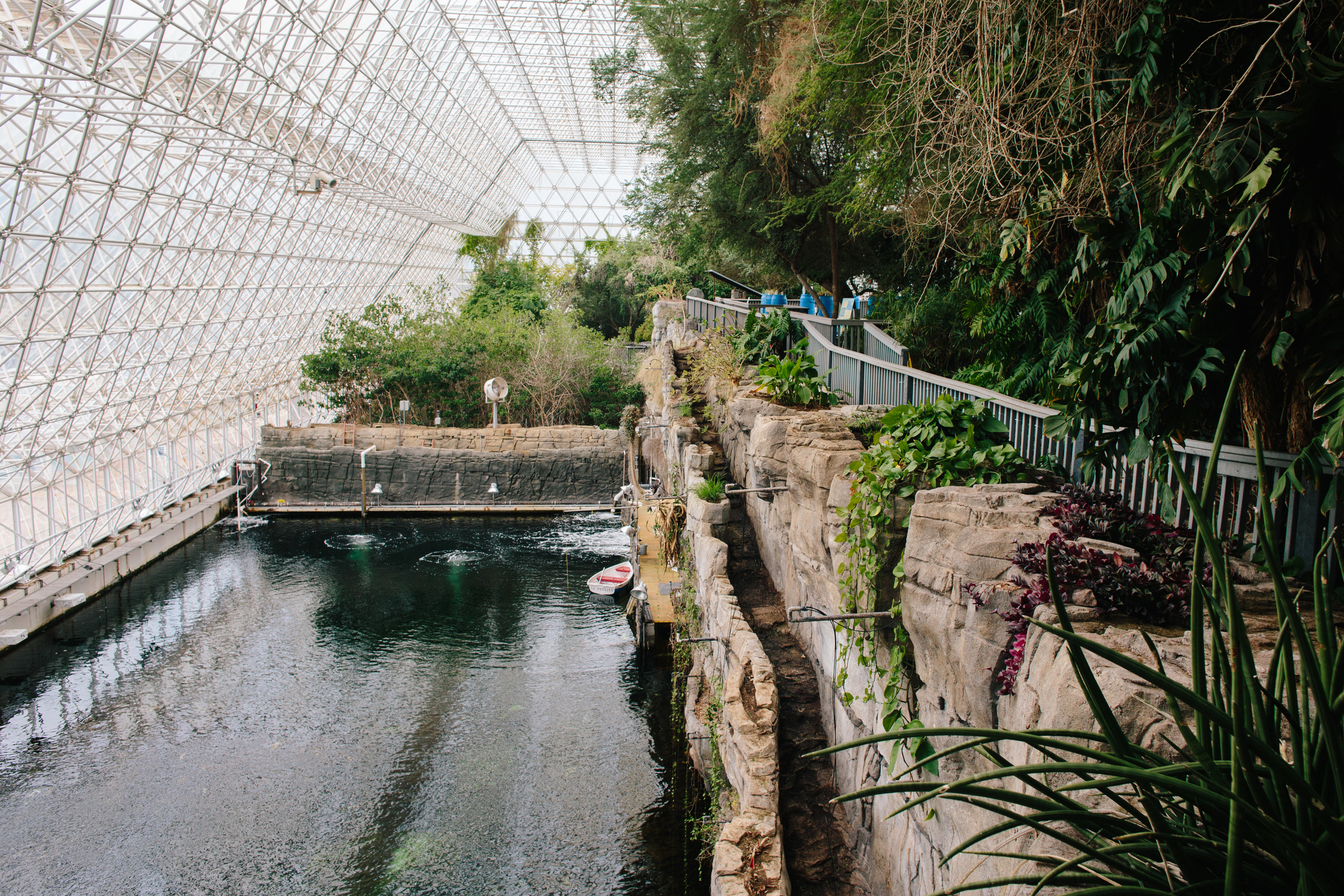 Biosphere 2's ocean and savanna complex.