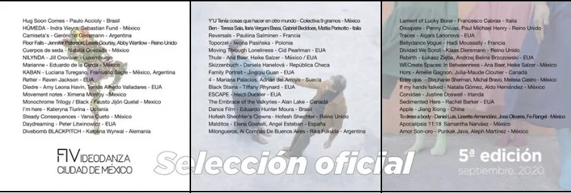 MEXICO CITY VIDEODANCE FESTIVAL 2020