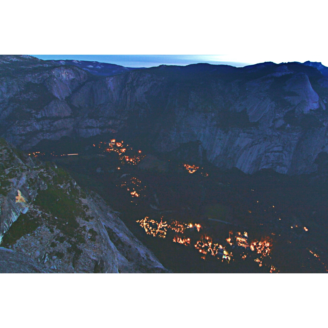 The lights of Yosemite, from high above