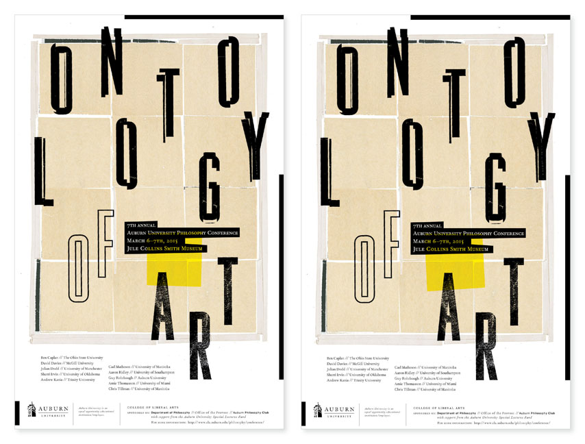  ONTOLOGY OF ART POSTER  Auburn University Department of Philosophy // design + collage    