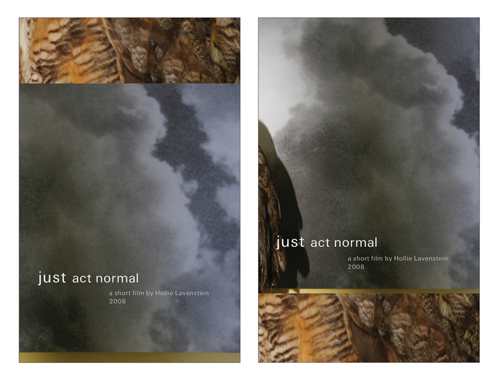 JUST ACT NORMAL by Hollie Lavenstein // Poster for the short film // design