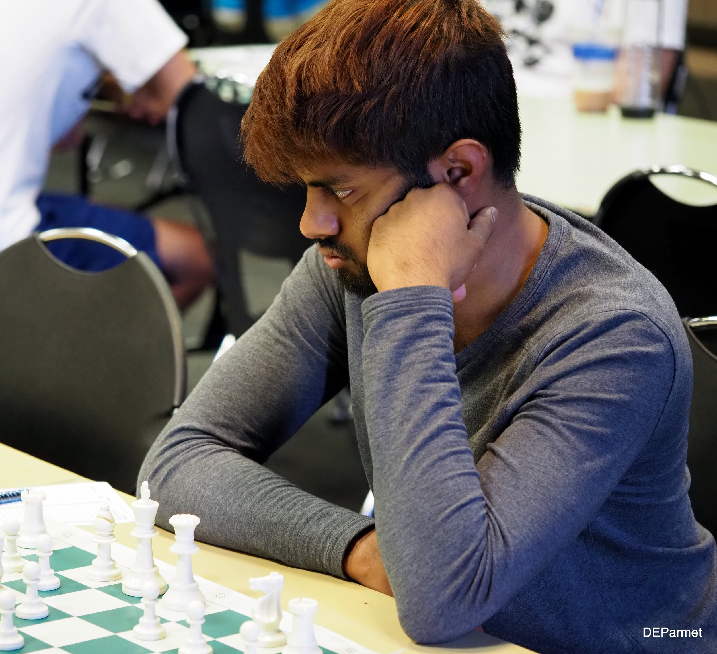 Aakaash Meduri is gentle away from the board....