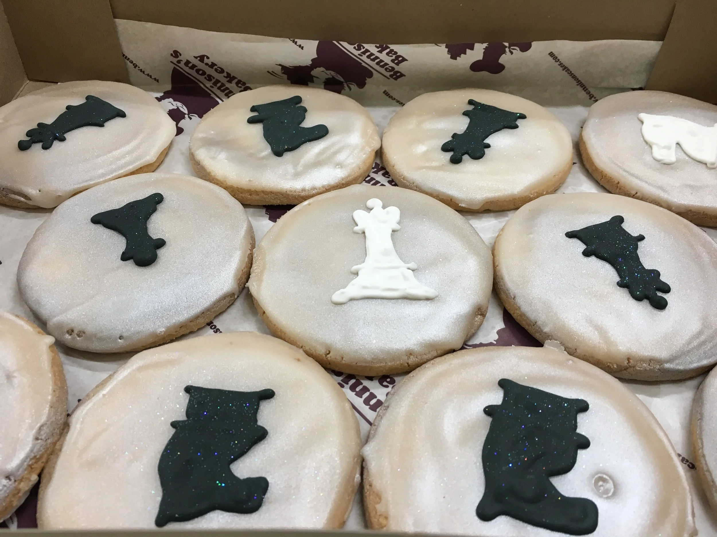 Ani Emrikian's kitchen is being remodeled, so instead of enjoying her brownies, we had to "settle" for delicious chess cookies from Bennison's.