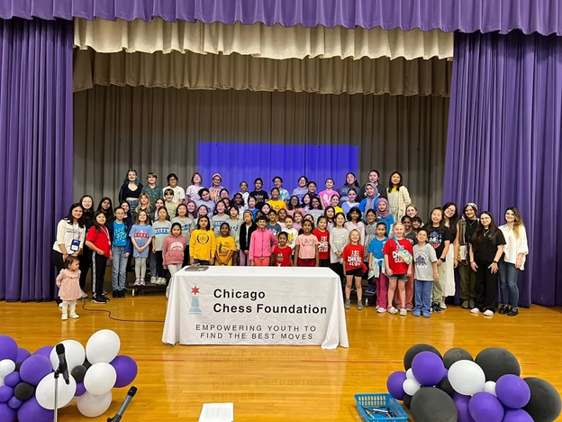 Interior of Chicago Chess Center hosting rated chess tournament