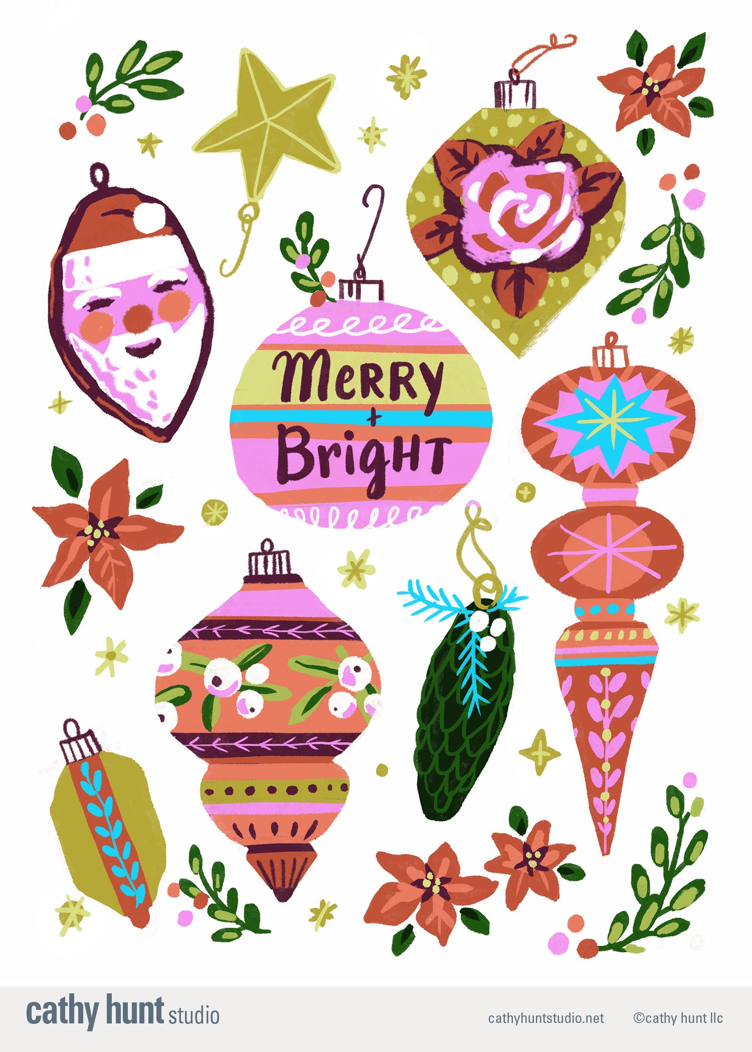 CHRISTMAS ORNAMENTS ILLUSTRATION