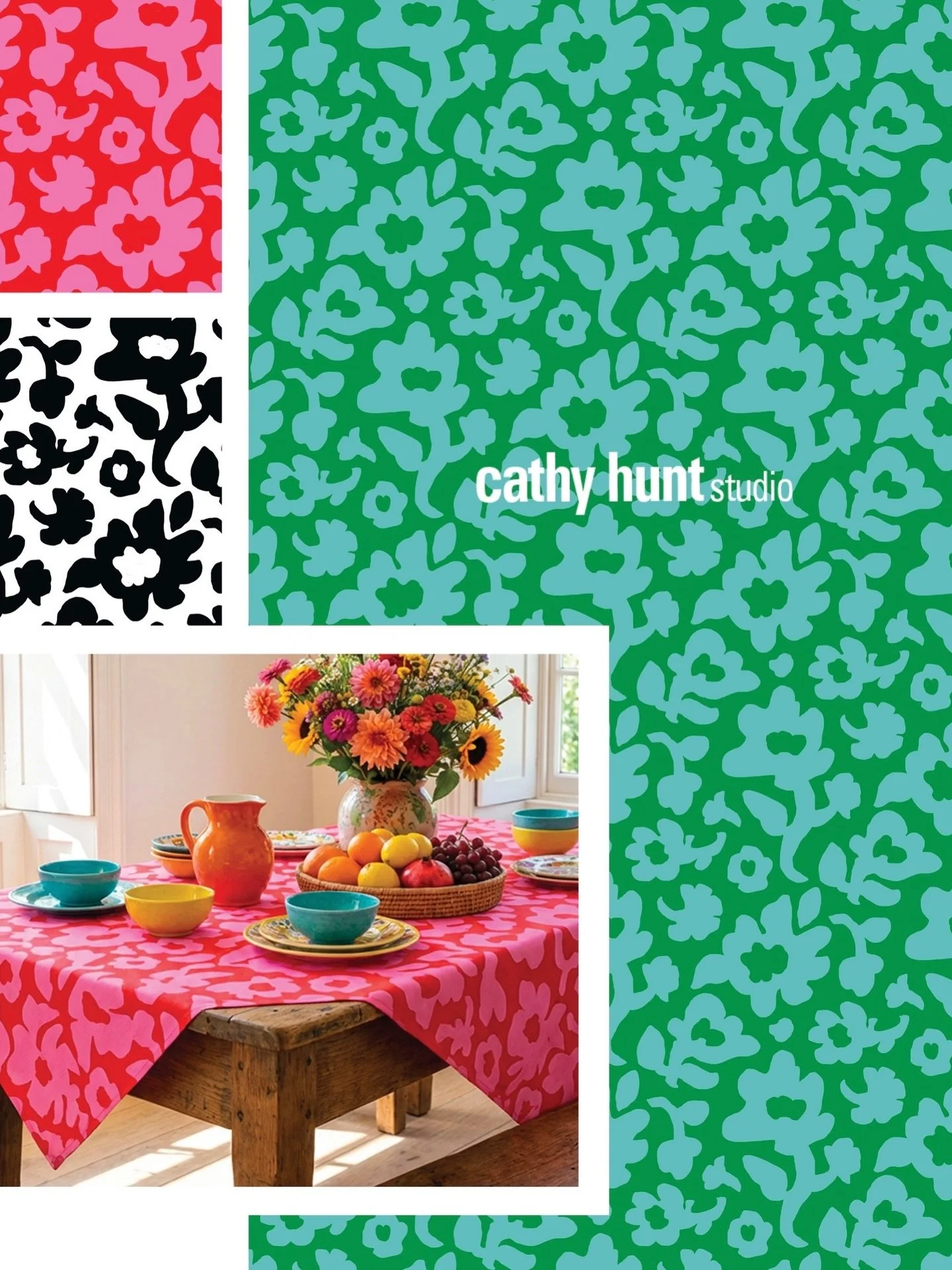 Fun and bright. 
#textilepattern #surfacepatterndesign #fabricdesign #floralpattern #printpattern