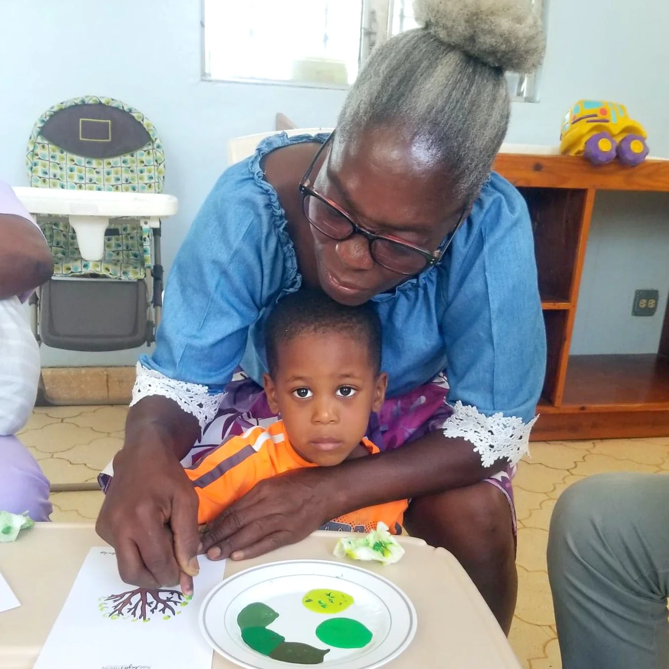 Crafting a gift for his sponsors!