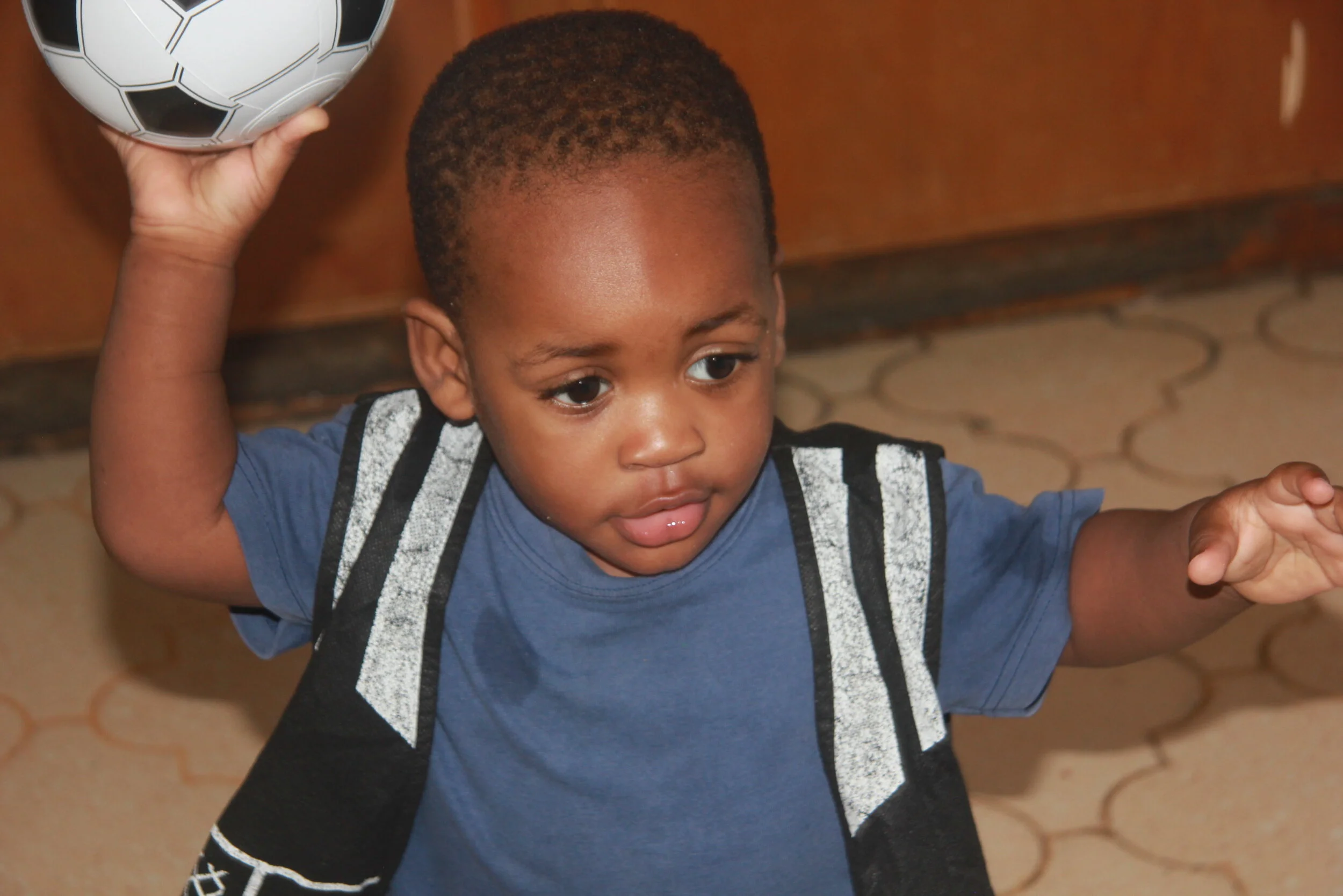  Ted is perfecting his soccer skills 