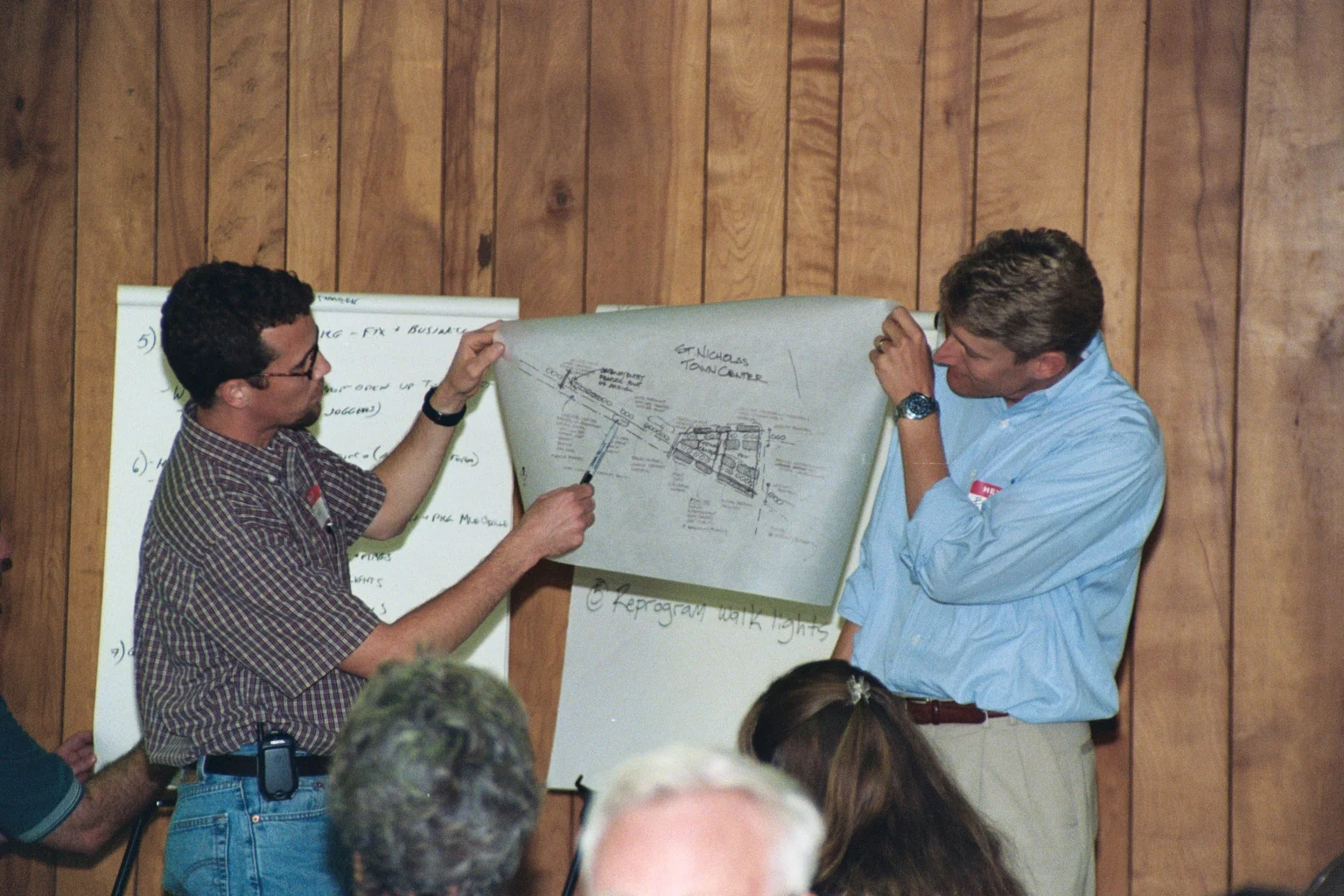 Buck leading St. Nicholas Town Center workshop with Chris Kuhn presenting