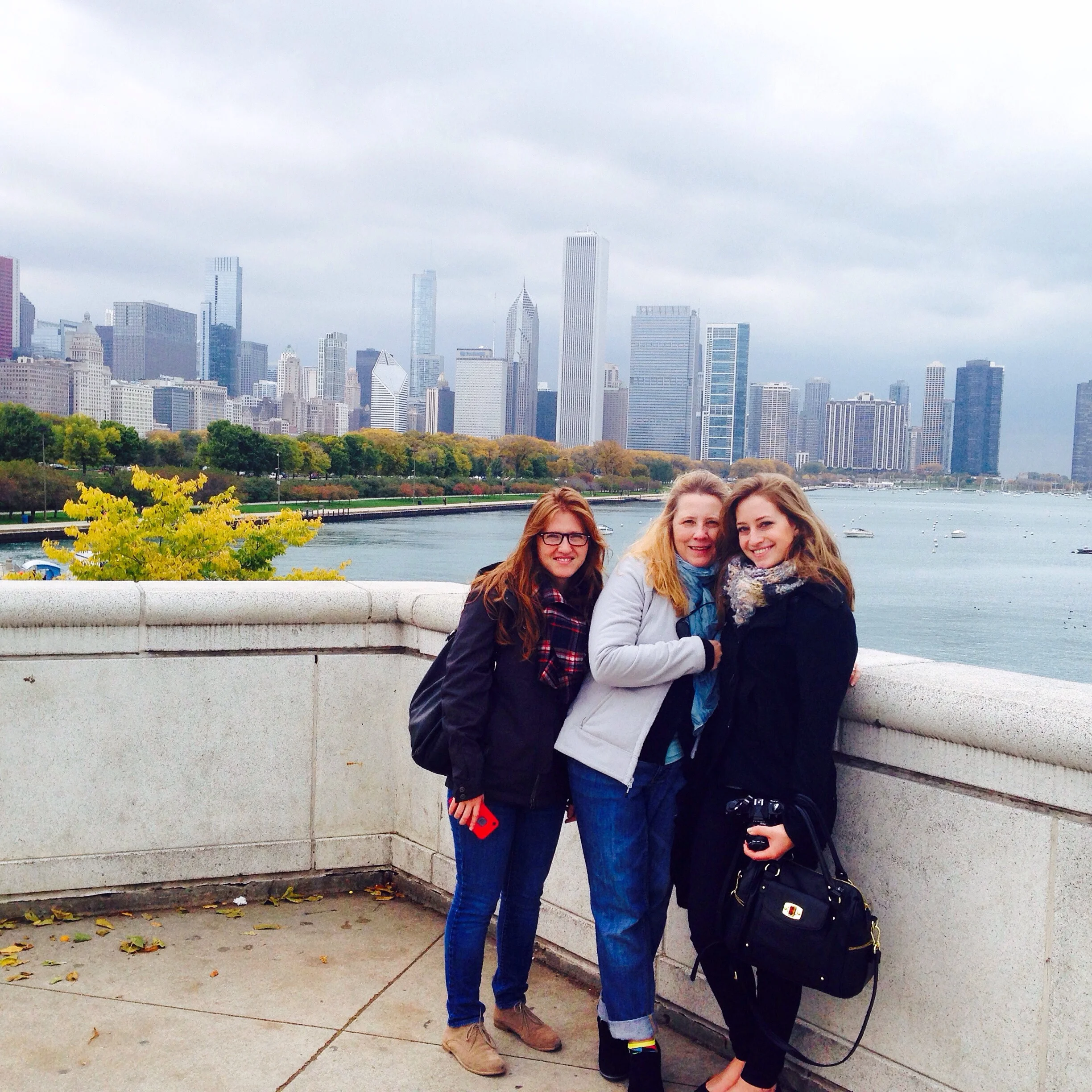 Sis, mama, and I. We were going to go to the aquarium but the line outside was too long, so we walked along the water instead