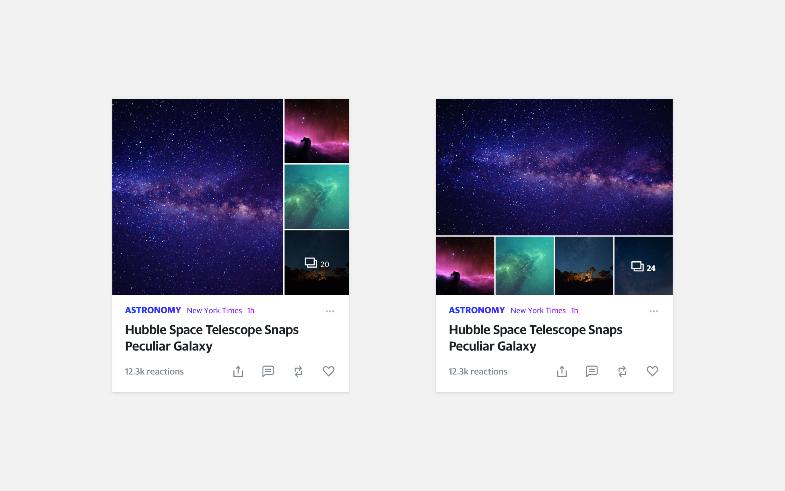 Card design for showing slideshows