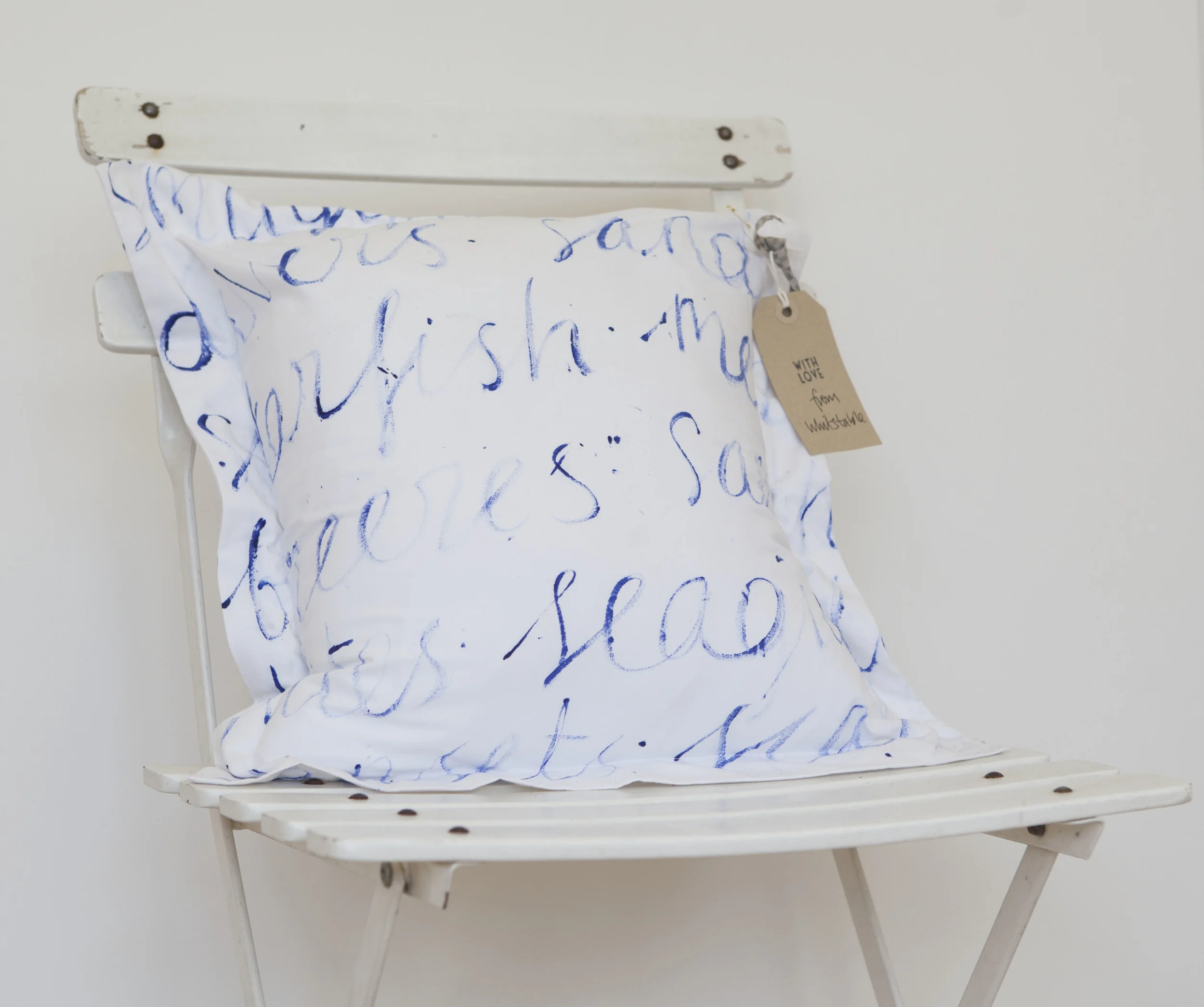 Whitstable Words Cushion £45 (including duck down cushion inner)