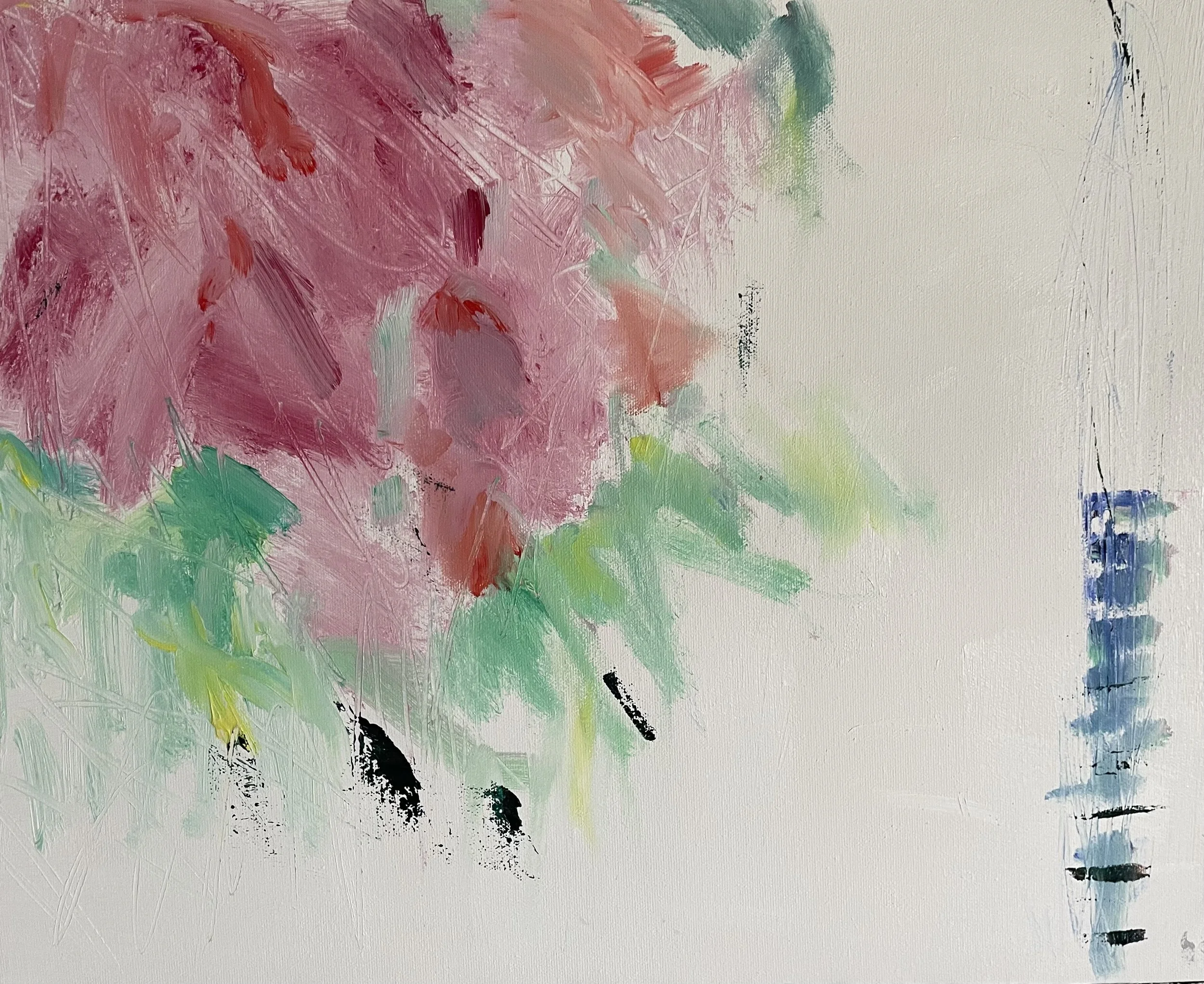 Bougainvillea and closed parasol