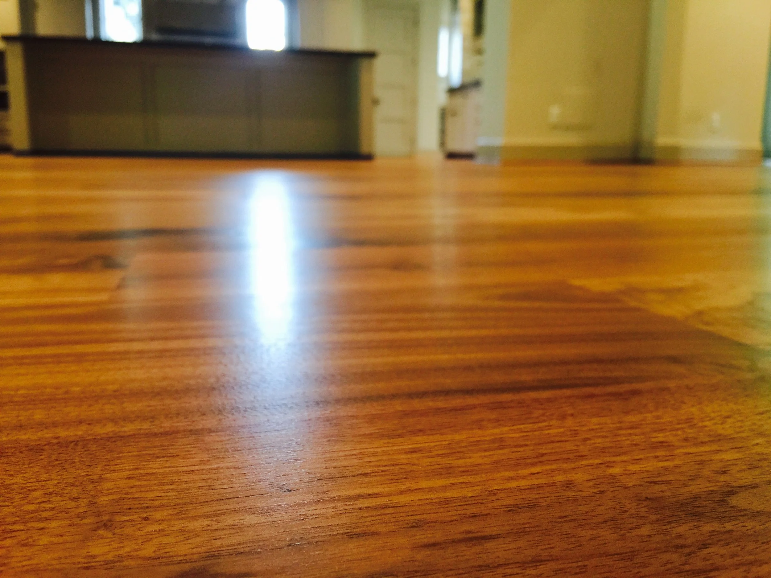WOOD FLOOR REFINISHED  WITH WATERBASE BONA FINISH