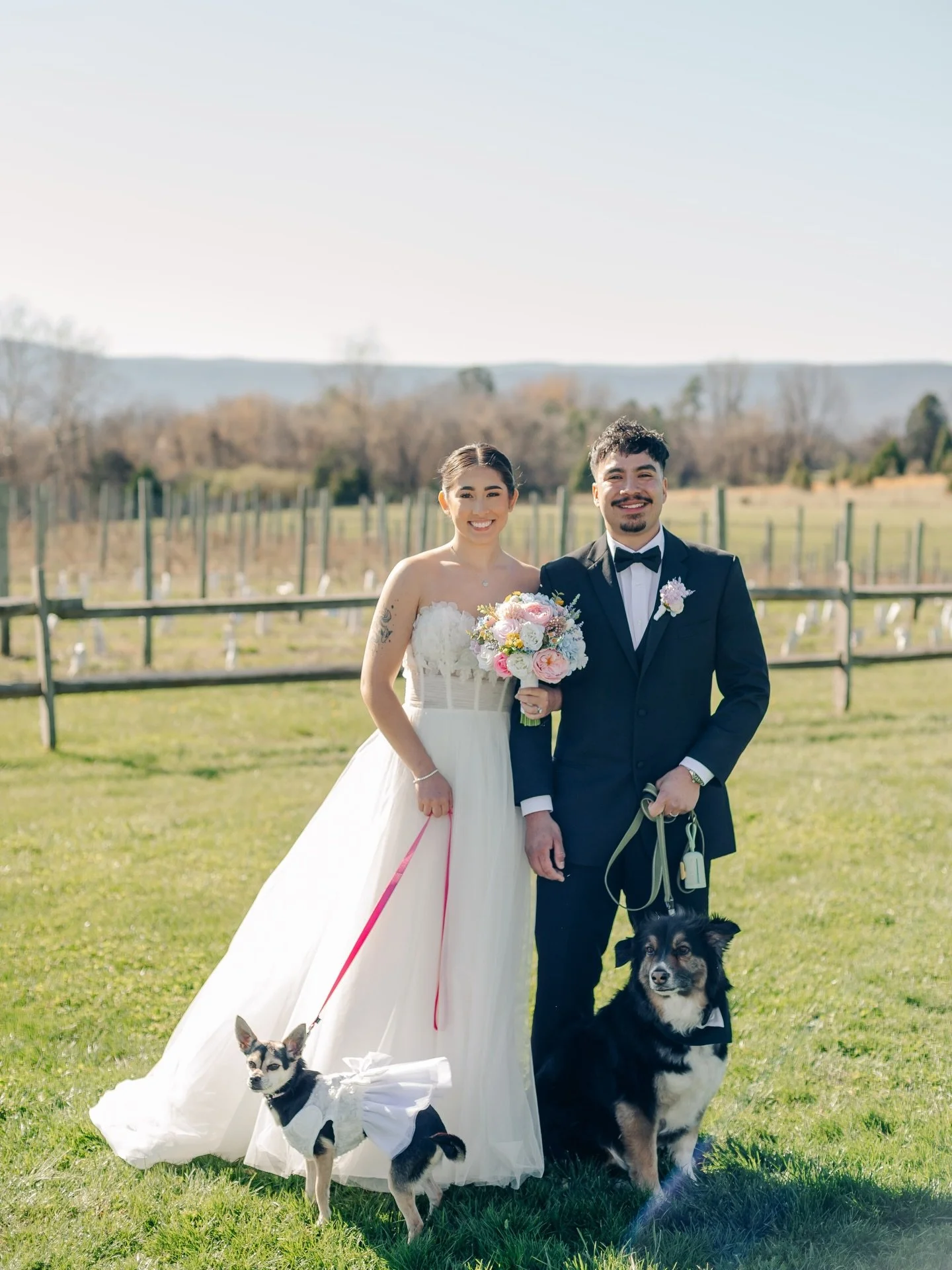 Yesterday&rsquo;s N+J got married at @faithbrooke_vineyards with their closest family and friends. I love that they included their pups in the ceremony and N&rsquo;s dress change for the party was PERFECT! It seems like &ldquo;party&rdquo; dress look