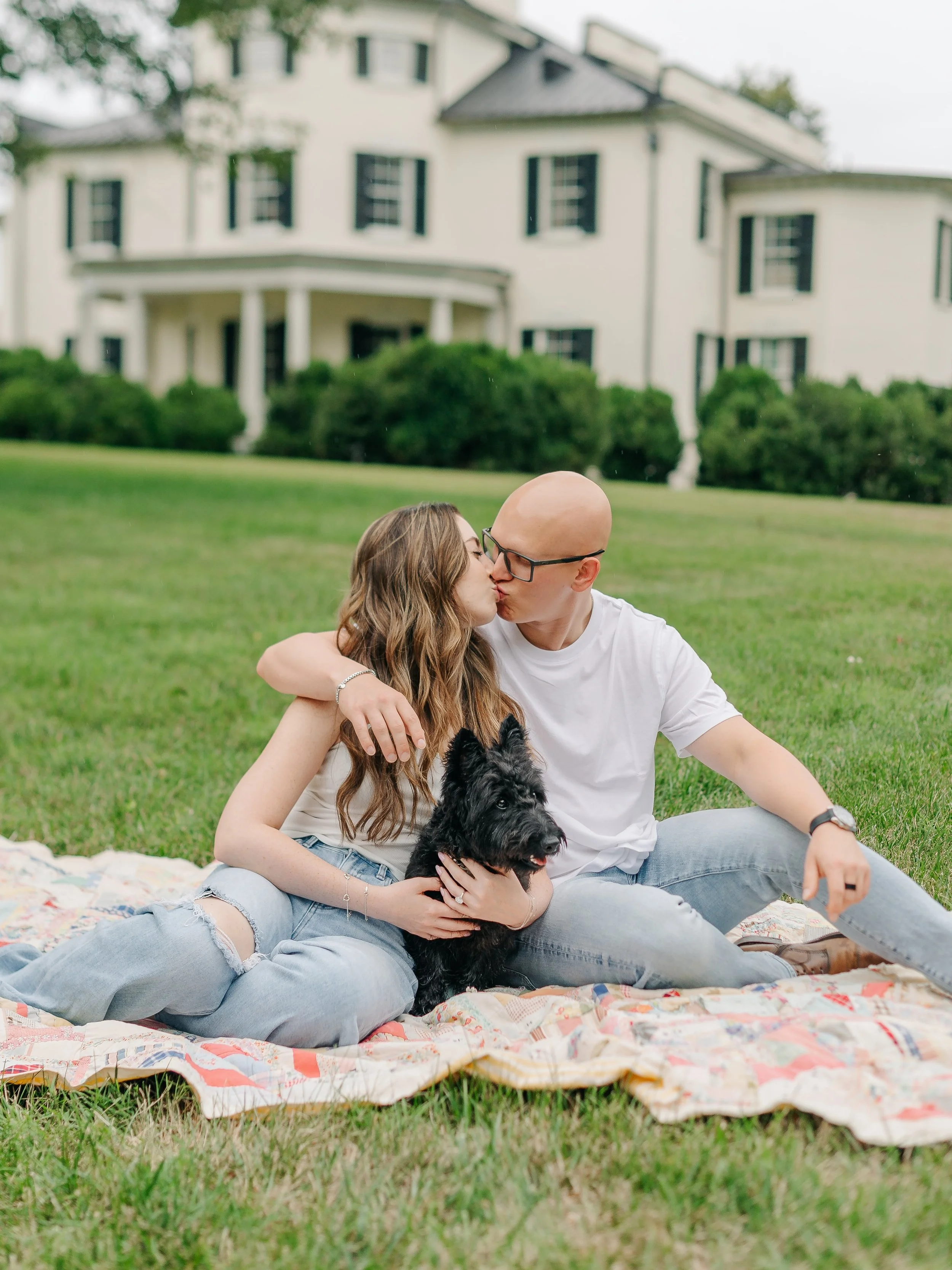 Tomorrow, these two become husband and wife. 

At their engagement they shared quiet moments on a quilt, kissed between laughs, and made sure Lawson got his moment in front of the camera (I mean he HAD to, just look at him!!)

Tomorrow, they&rsquo;ll