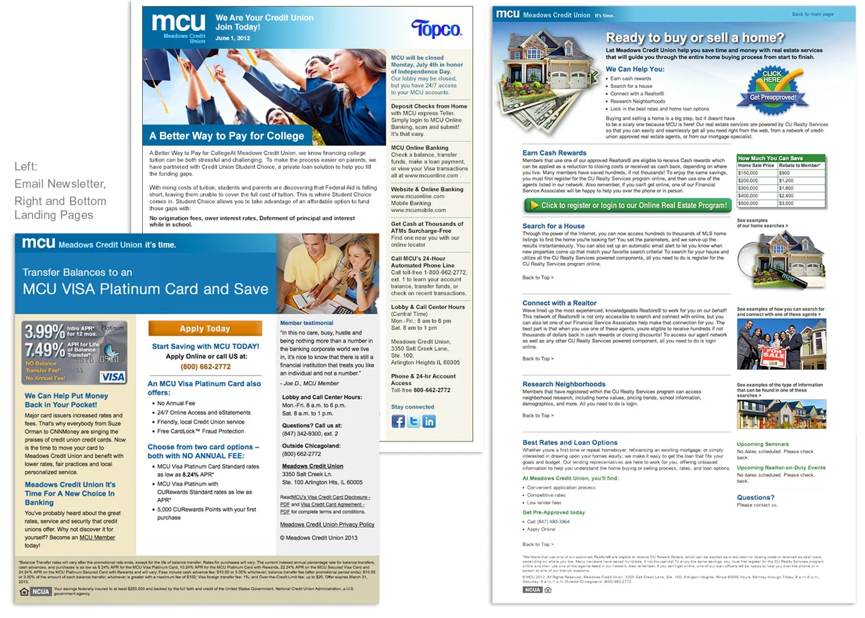 MCU Email Newsletter and Landing Pages