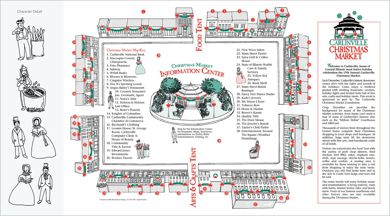 CHRISTMAS MARKET, CARLINVILLE ILLINOIS, TOWN MAP