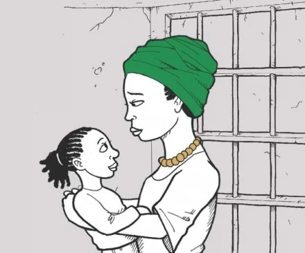 An illustration from 'A short guide to General Comment No.1: Children of incarcerated and imprisoned parents and primary caretakers'