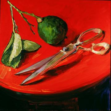 Scissors with Unripe Lemon