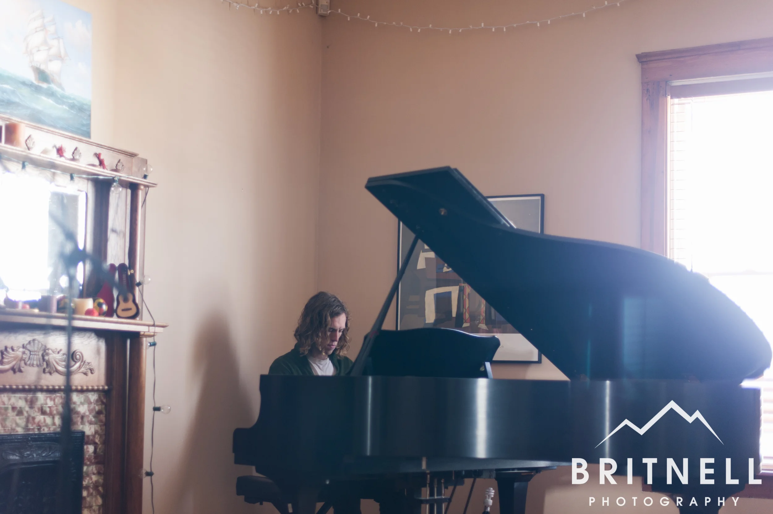 When I got to David's house he was playing his piano waiting on the band to arrive.