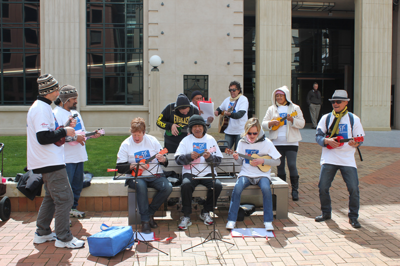 Performing for World Homeless Day
