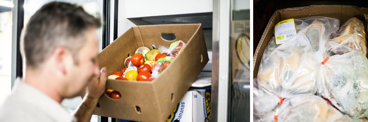 Kaibosh GM Matt checks out the building and the food that went to waste after the evacuation.