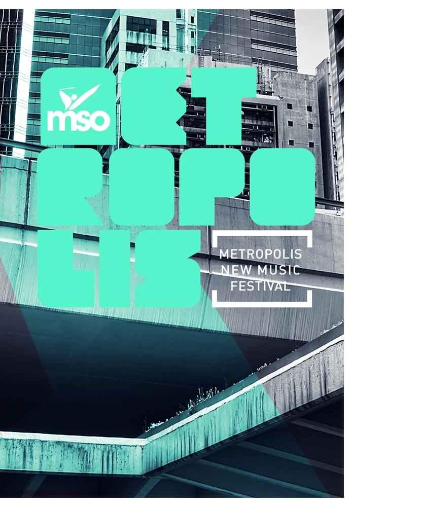  MELBOURNE SYMPHONY ORCHESTRA Pitch work for the MSO's "METROPOLIS" annual event. The event is solely in Melbourne so the work was inspired by one of Melbourne great landmarks using the geometric shapes of Federation Square. Tasks include branding de