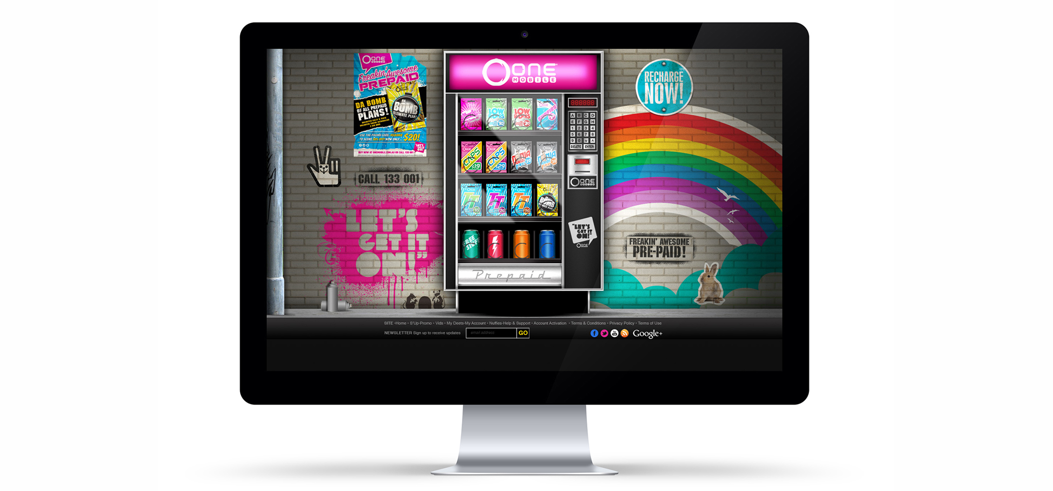  ONE MOBILE One Mobile are a youth oriented mobile service provider. In developing the website, we wanted to create a shopper experience that was interactive and really appeal to the younger demographic. Tasks included packaging design, website desig