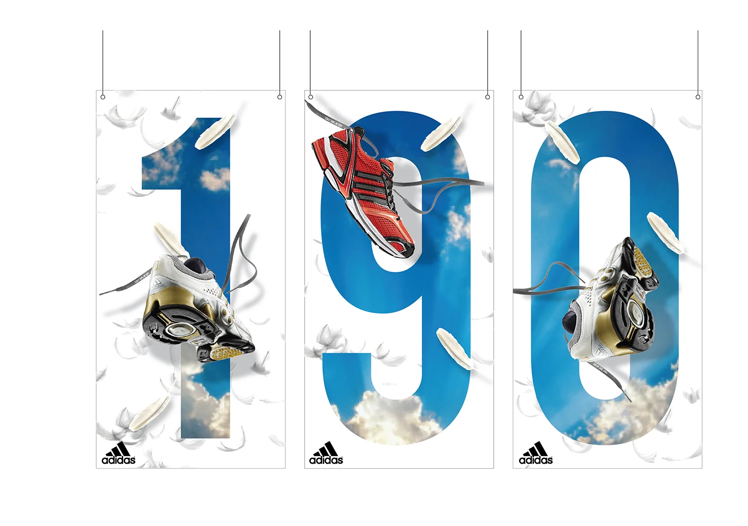  ADIDAS ADIZERO Window Banner designs for adidas stores to promote the new lightweight Adizero running shoes.   