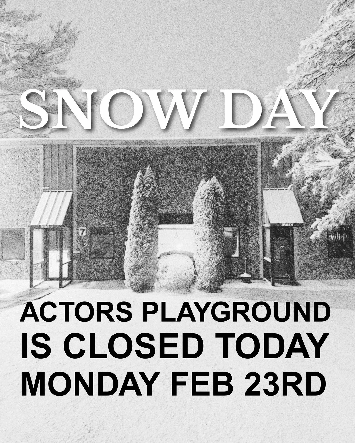 Due to the blizzard, we are CLOSED today Monday, February 23rd. ❄️ Stay safe and warm! ☃️

🔹 Please email us to schedule a make up class. Make up credits can be used any time during the current semester (now until June).