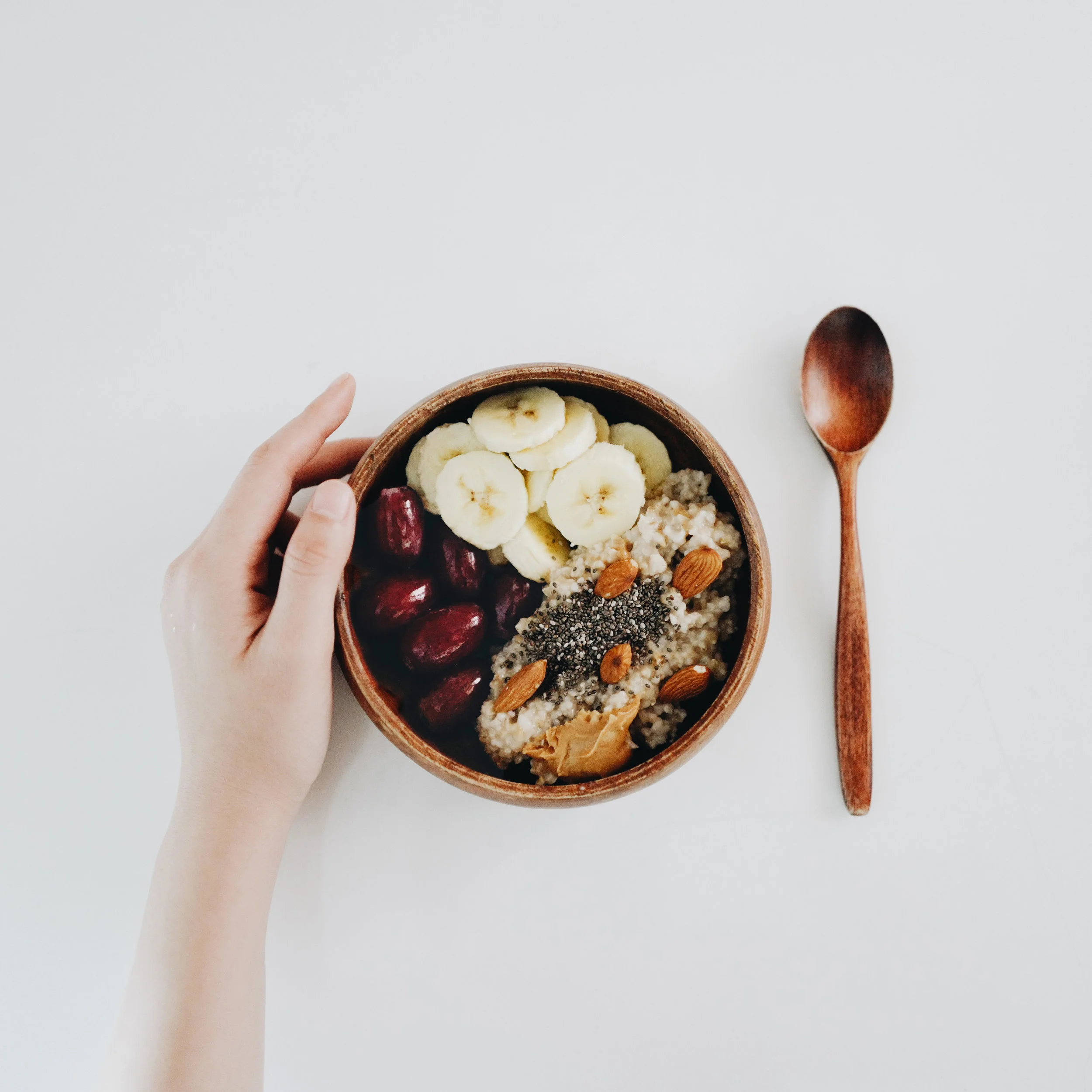Banana Almond Oatmeal．香蕉杏仁燕麥粥