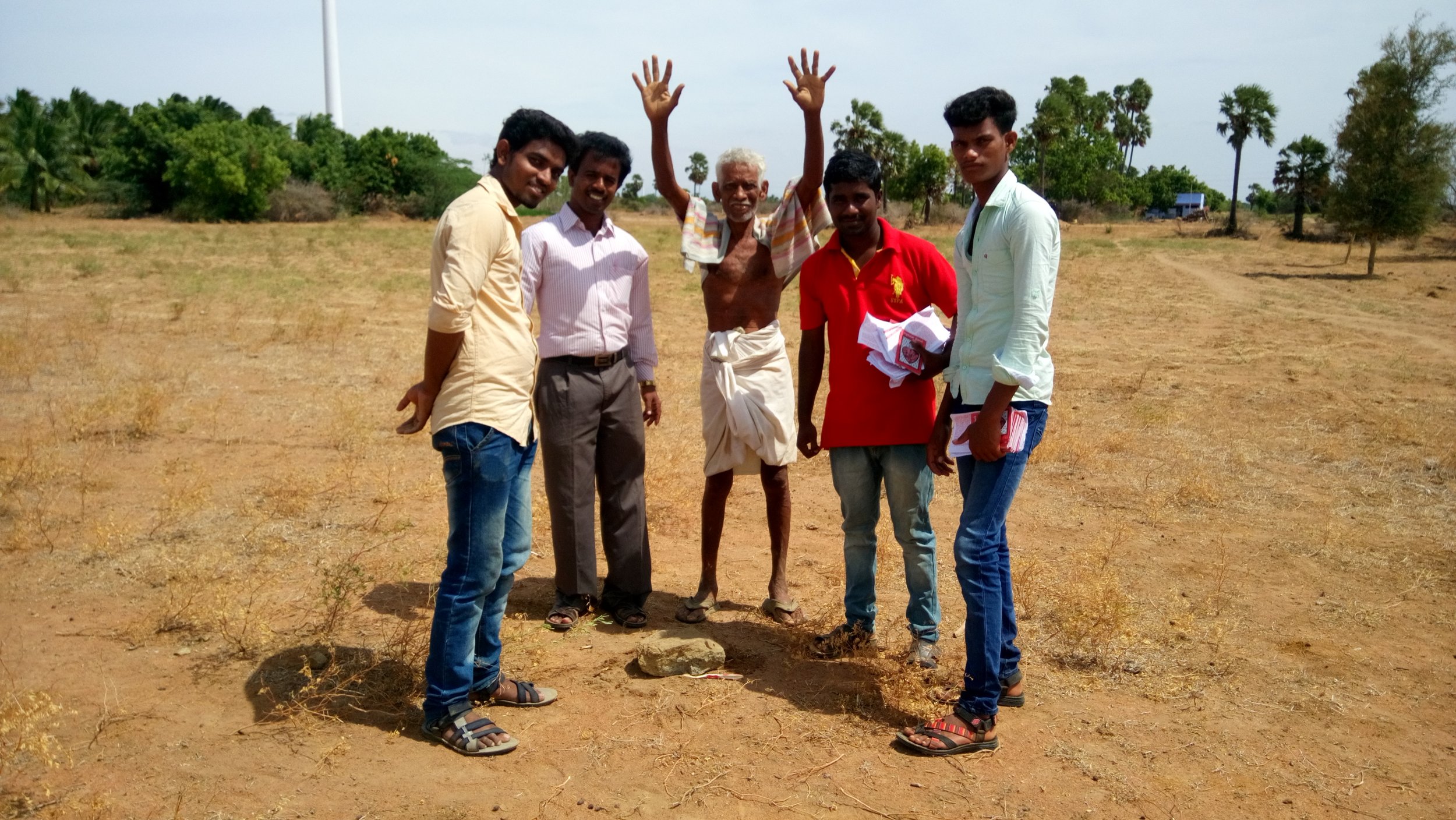 Laid stone for church in a Hindu Village.JPG