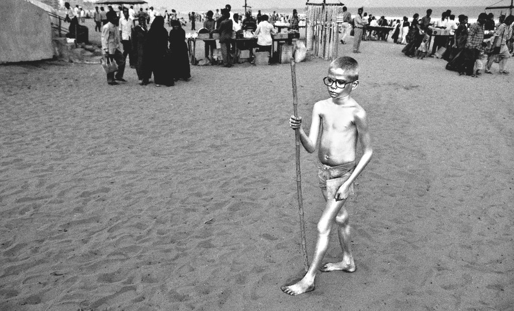 Boy impersonating Gandhi in the Salt March, Visakhapatnam, 2001