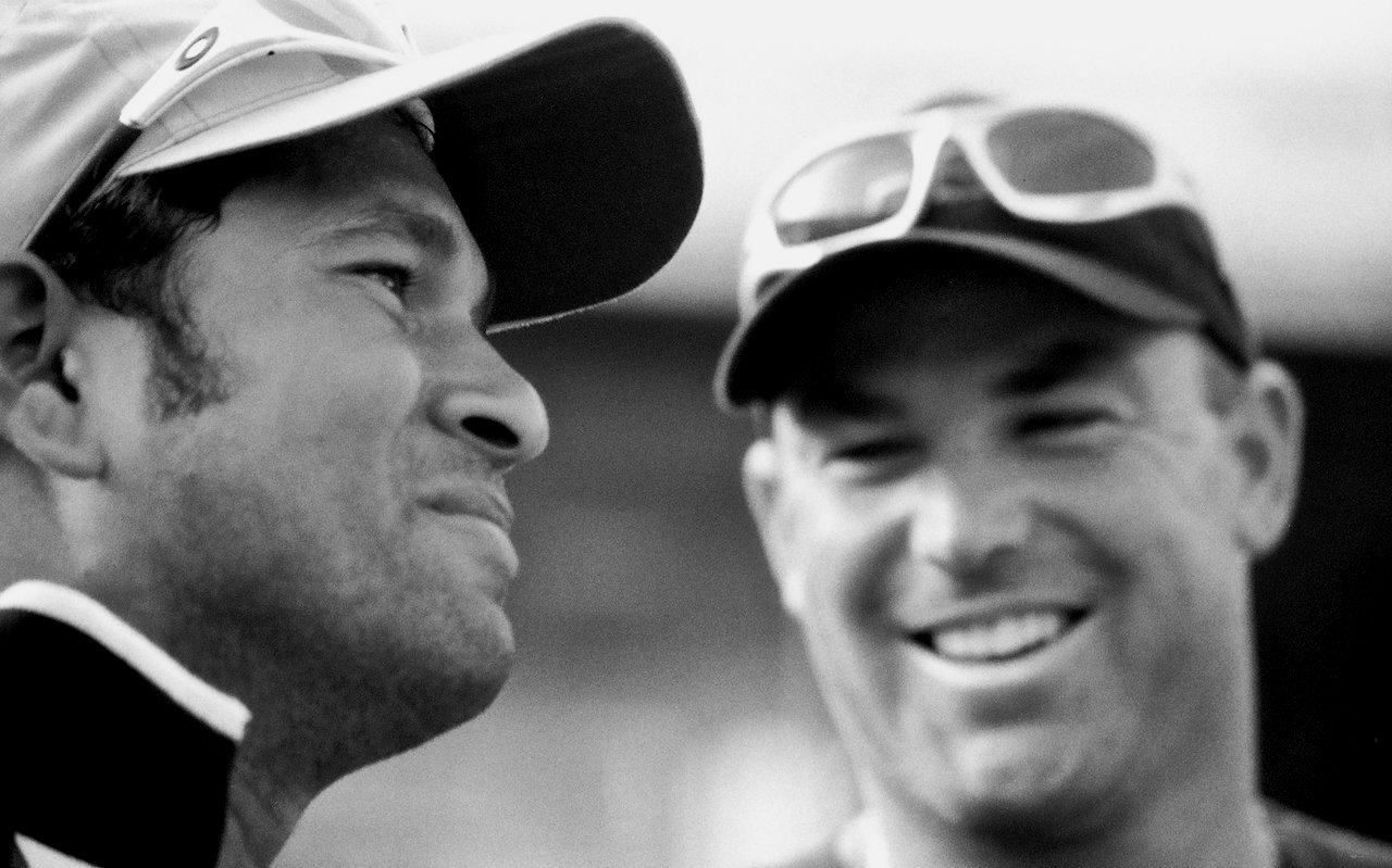 Sachin Tendulkar &amp; Shane Warne at practice, Mumbai, February 2001