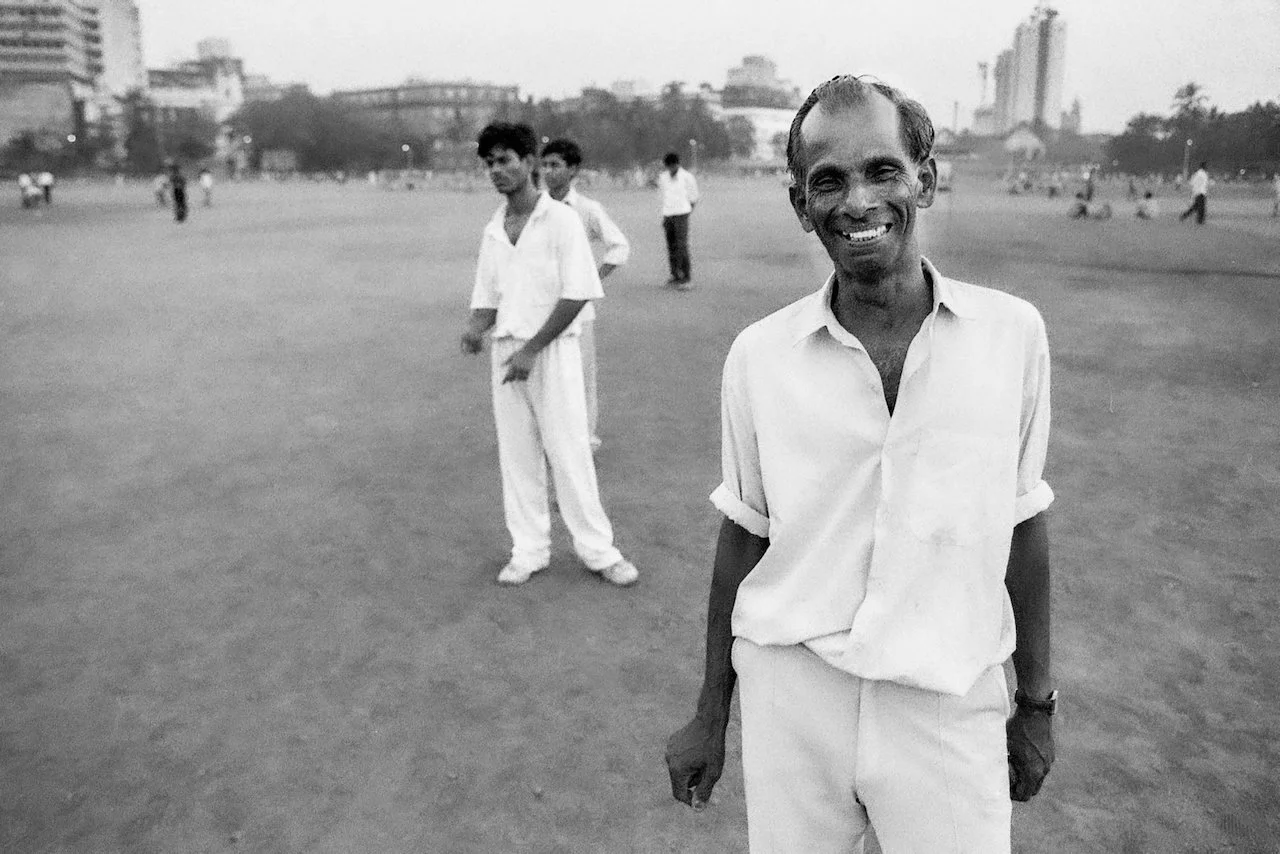 Coach &amp; mentor, Harishchandra Shivalkar, of Shivalkar Sports Club, Azad Maidan, Mumbai, March 2001 