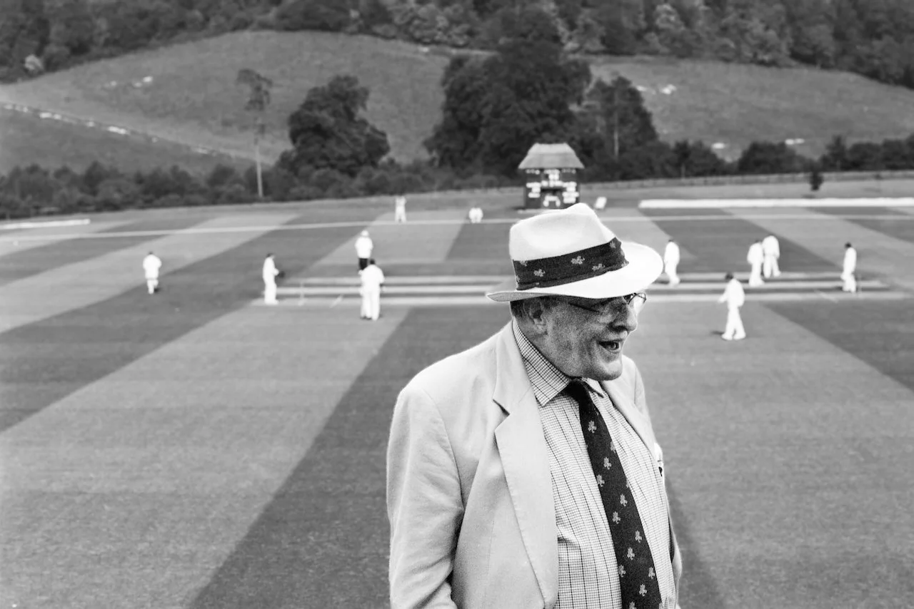John Paul Getty at his ground at a social match, Wormsley, Buckinghamshire, July 1997 
