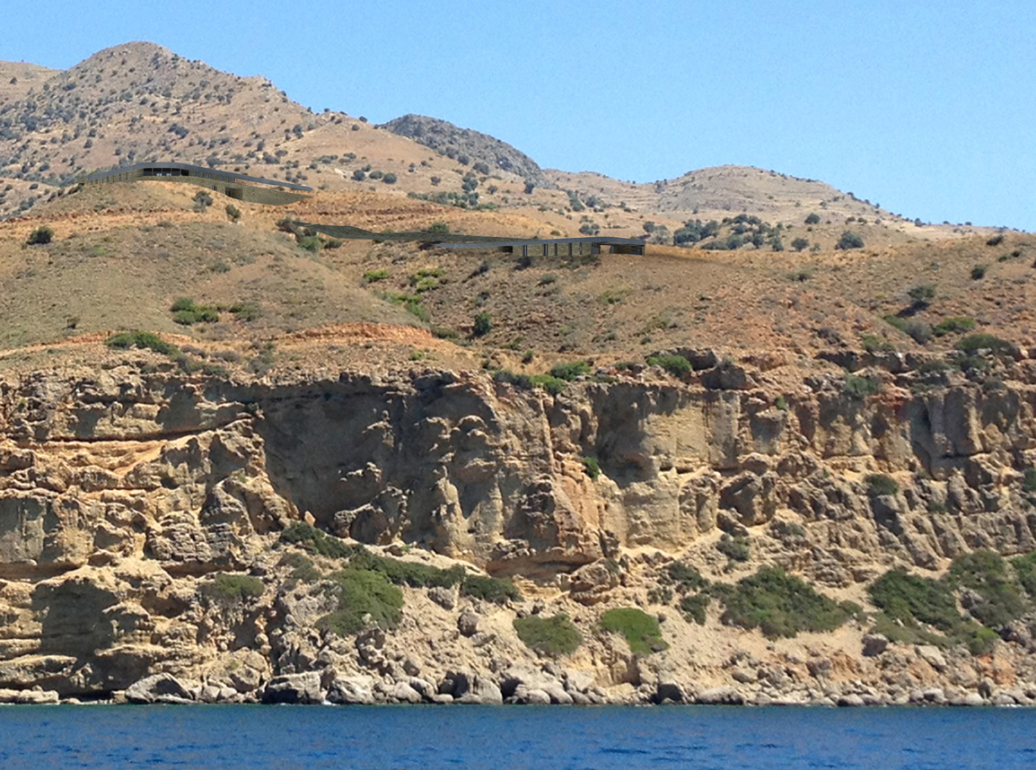 View of the houses from the sea