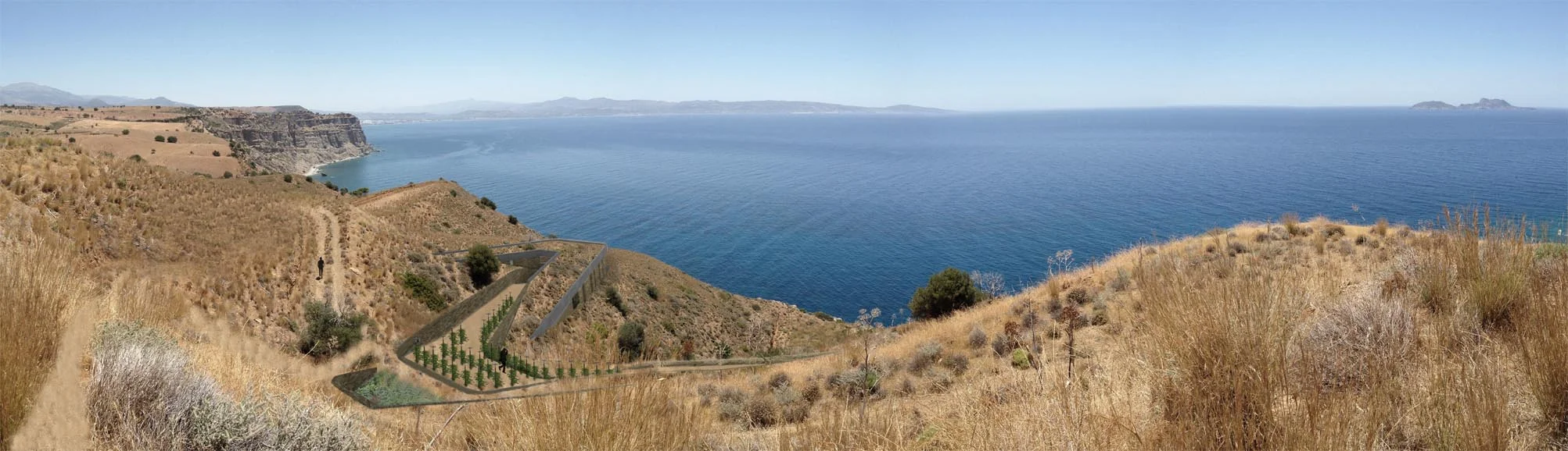 View of the guest house and the vineyards