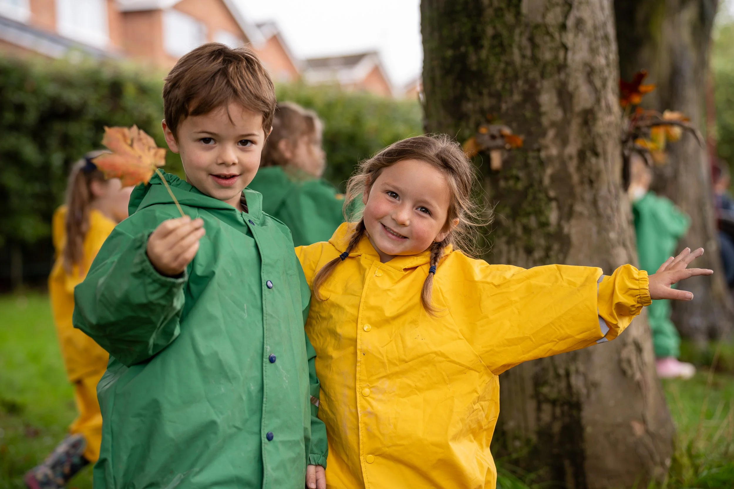 Ladybirds year group at play in forest School
