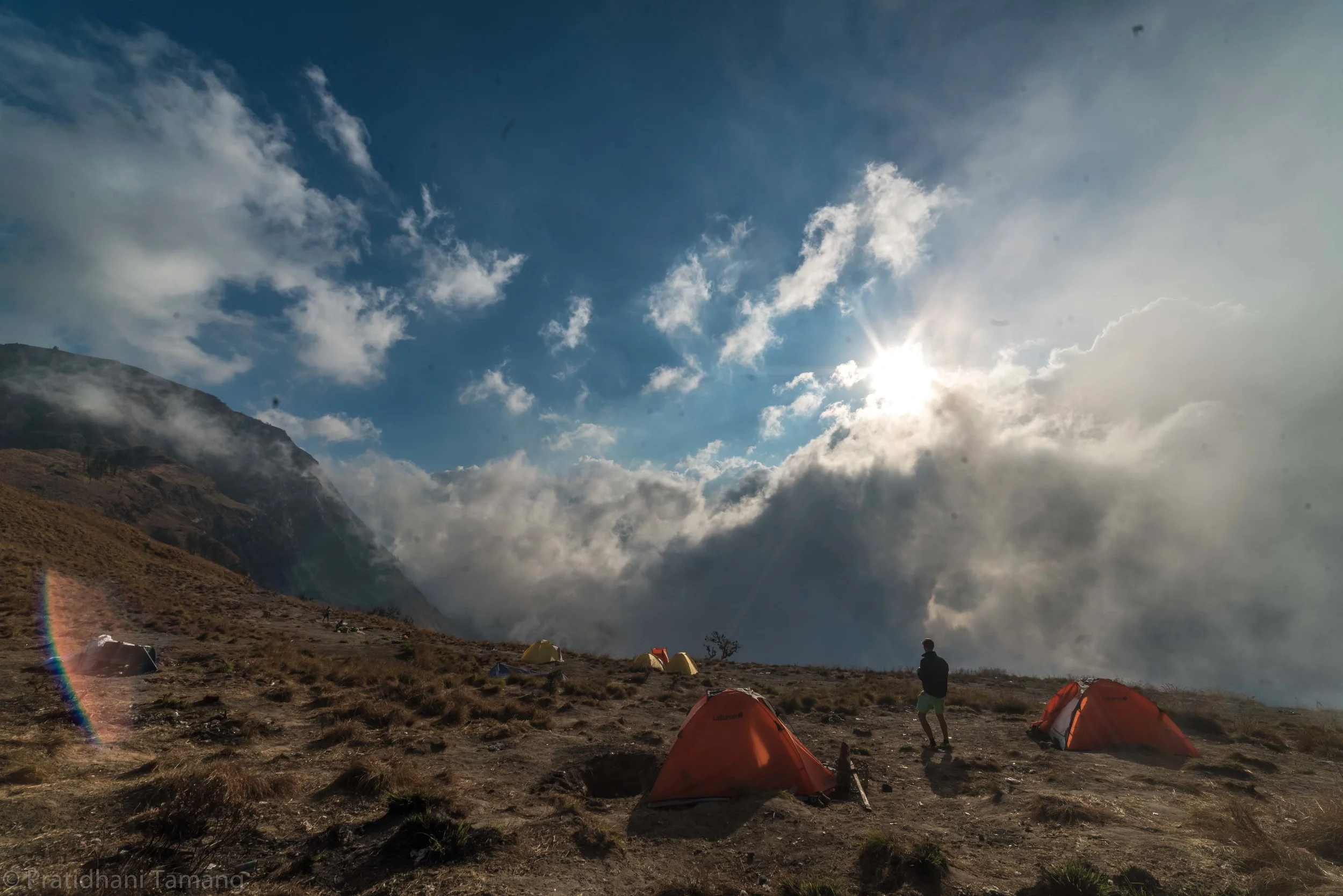 Amidst them clouds. We ate, slept and shat. 