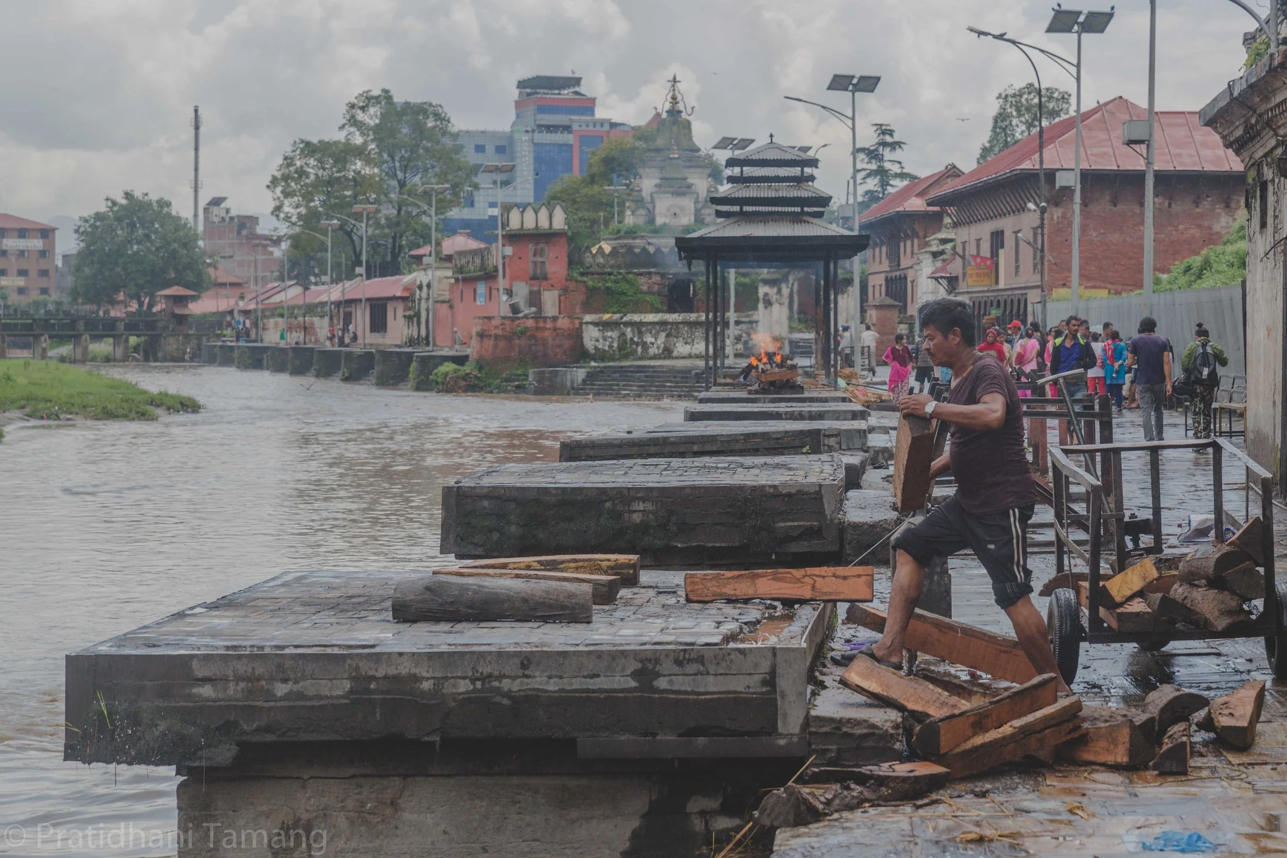 Pashupati. This is a cremation for Hindus. If you spend time here you will spot many dead bodies brought in to burn. It is a bit grim but it is th e ultimate for all of us. Is it not?