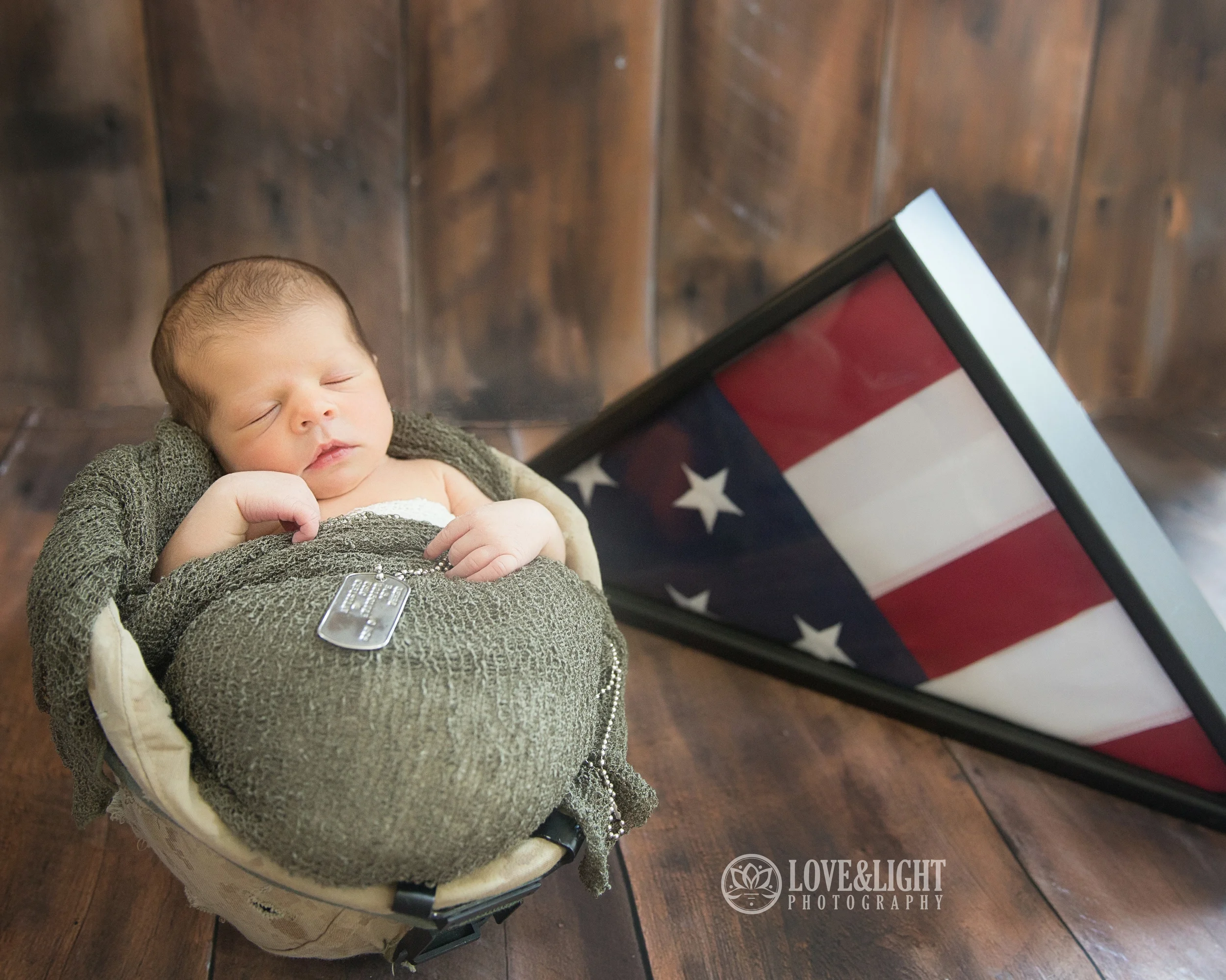Harper's Dad served in Afghanistan & Iraq in the same Helmet that Harper is sleeping in! The American flag flew overhead when Rob served selflessly as a Marine for our great country. Thanks to Rob and all of the men and women that serve and protect our great country. 